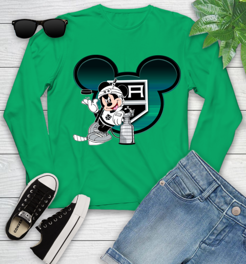 NHL Los Angeles Kings Stanley Cup Mickey Mouse Disney Hockey T Shirt Youth Long Sleeve 6