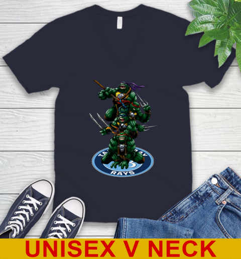 MLB Baseball Tampa Bay Rays Teenage Mutant Ninja Turtles Shirt V-Neck T-Shirt 3
