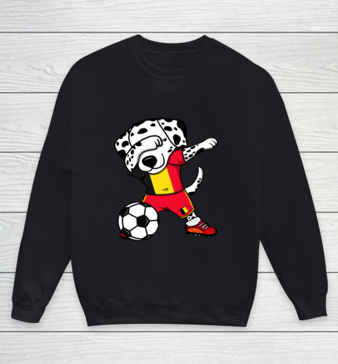 Dabbing Dalmatian Belgium Soccer Fan Jersey Belgian Football Youth Sweatshirt