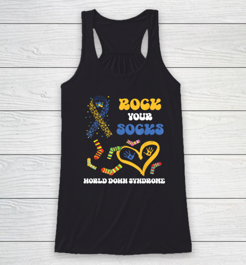 Down Syndrome Awareness Rock Your Socks Racerback Tank