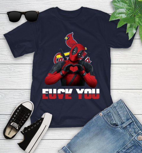 MLB St.Louis Cardinals Deadpool Love You Fuck You Baseball Sports Youth T-Shirt 2