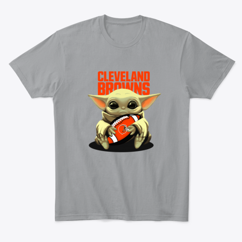8sui baby yoda loves the cleveland browns classic t shirt 2 front sport grey