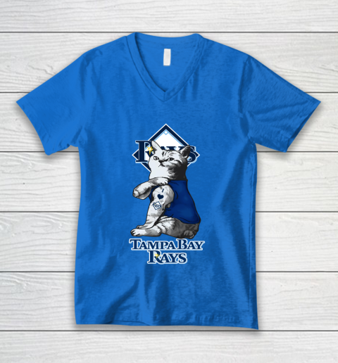 MLB Baseball My Cat Loves Tampa Bay Rays V-Neck T-Shirt 5