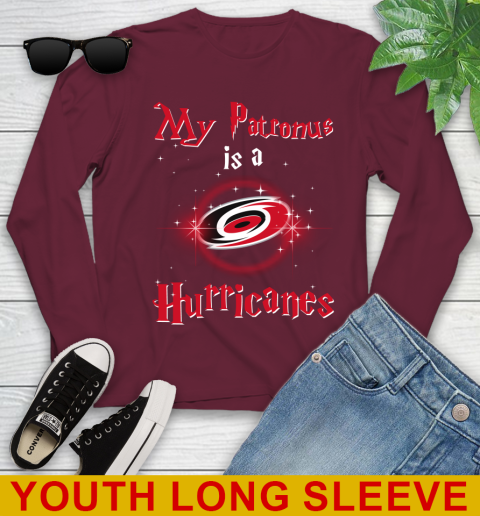 NHL Hockey Harry Potter My Patronus Is A Carolina Hurricanes Youth Long Sleeve 6