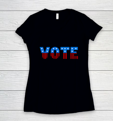 USA Red White and Blue Vote Election Women's V-Neck T-Shirt