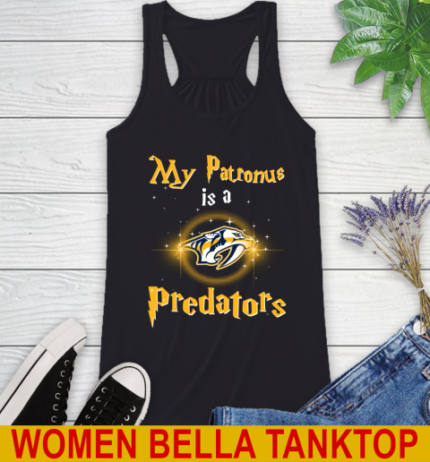 NHL Hockey Harry Potter My Patronus Is A Nashville Predators Racerback Tank