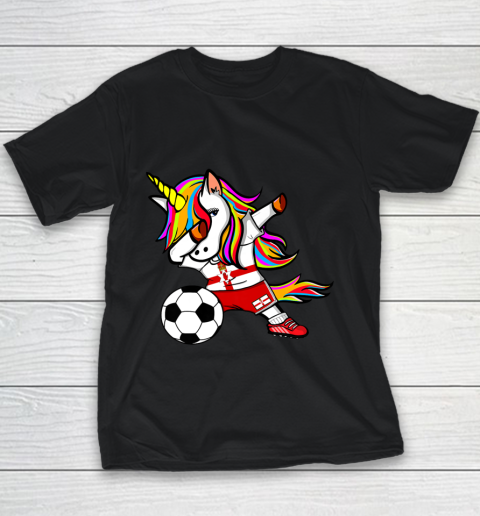 Funny Dabbing Unicorn Northern Ireland Football Flag Soccer Youth T-Shirt