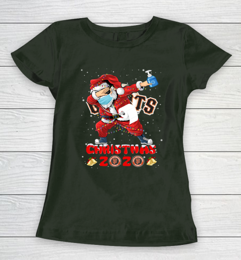 San Francisco Giants Funny Santa Claus Dabbing Christmas 2020 MLB Women's T-Shirt 4