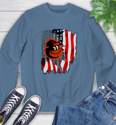Baltimore Orioles MLB Baseball American Flag Sweatshirt 8