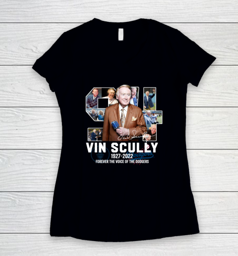 RIP Vin Scully 1927 2022 Los Angeles Legend Women's V-Neck T-Shirt