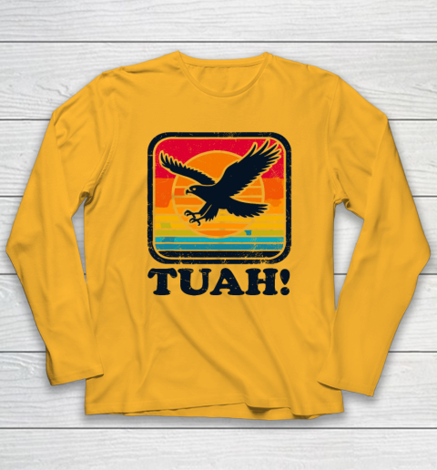 Funny Hawk Tuah Tush Camping Hiking Sarcastic Long Sleeve T-Shirt 2