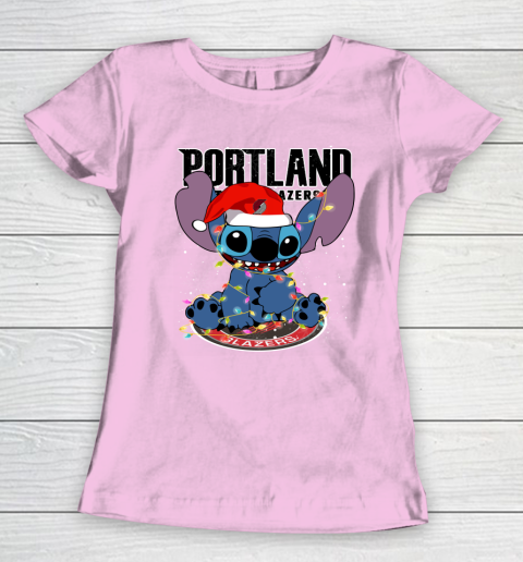 Portland Trail Blazers NBA noel stitch Basketball Christmas Women's T-Shirt 6