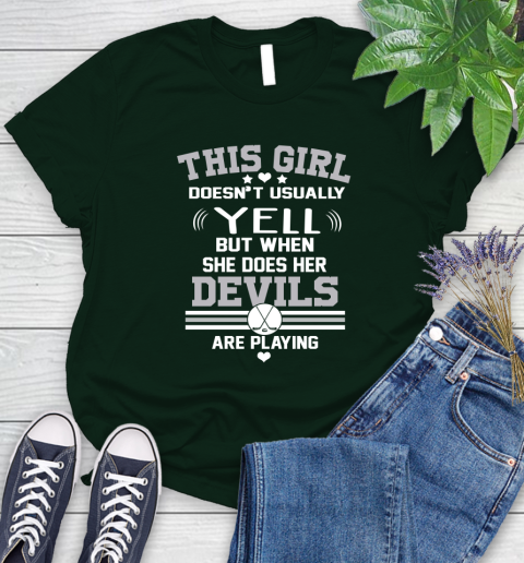 New Jersey Devils NHL Hockey I Yell When My Team Is Playing Women's T-Shirt 6