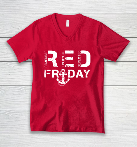 On Fridays We Wear Red Friday Military Navy Soldiers V-Neck T-Shirt 6