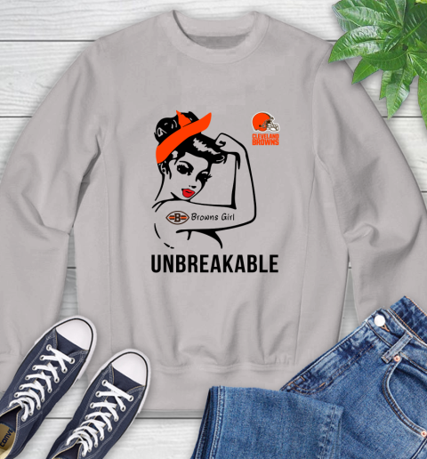 NFL Cleveland Browns Girl Unbreakable Football Sports Sweatshirt 9