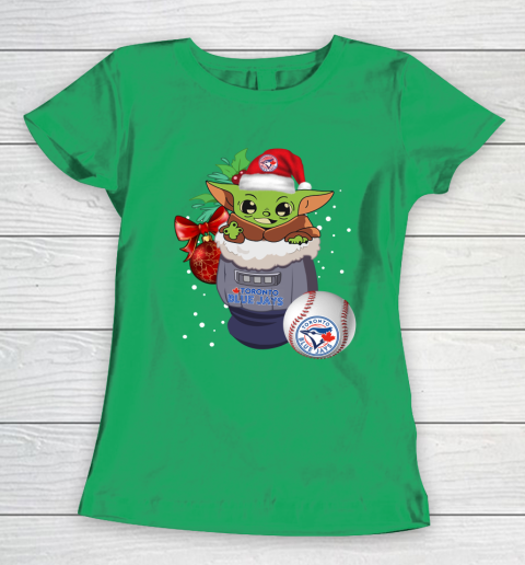 Toronto Blue Jays Christmas Baby Yoda Star Wars Funny Happy MLB Women's T-Shirt
