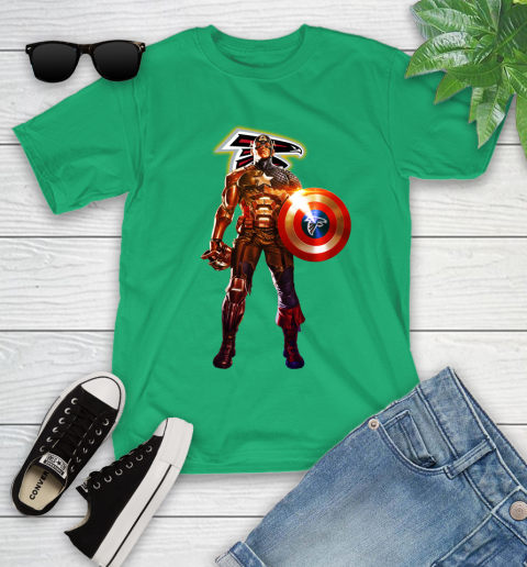 NFL Captain America Marvel Avengers Endgame Football Sports Atlanta Falcons Youth T-Shirt 6