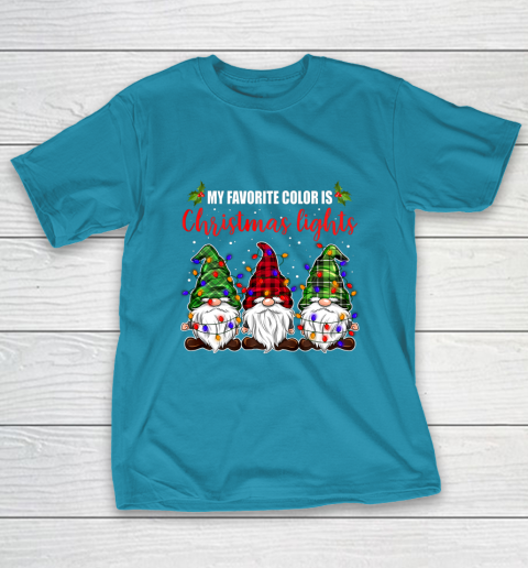 My Favorite Color Is Christmas Light Gnome Merry Christmas T-Shirt 7
