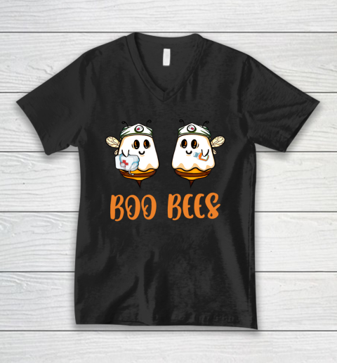 Boo Bees Nurse Ghost Halloween Matching Couples Costume V-Neck T-Shirt