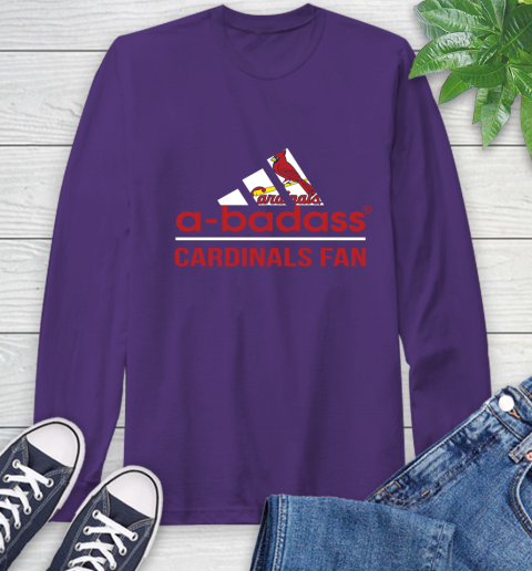 MLB A Badass St.Louis Cardinals Fan Adidas Baseball Sports Long Sleeve T-Shirt 5