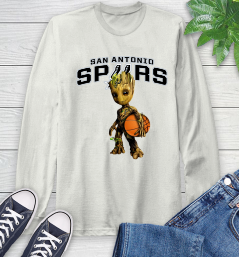 San Antonio Spurs NBA Basketball Groot Marvel Guardians Of The Galaxy Long Sleeve T-Shirt 12