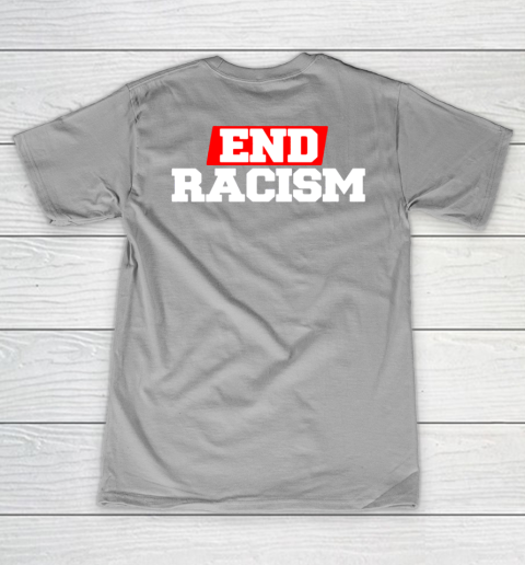 NFL End Racism Print In Front And Back V-Neck T-Shirt 11