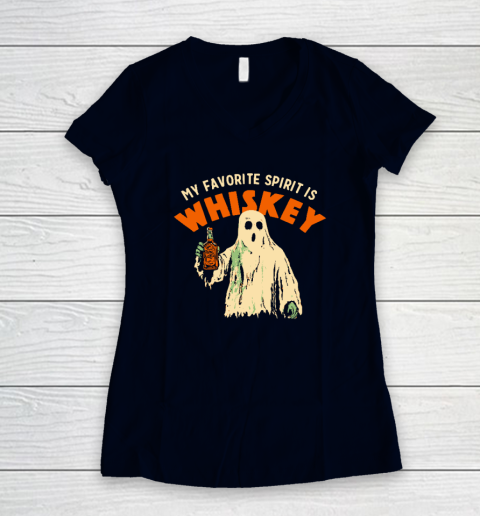 My Favorite Spirit Is Whiskey Halloween Women's V-Neck T-Shirt 2