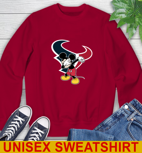 Houston Texans NFL Football Dabbing Mickey Disney Sports Sweatshirt 7