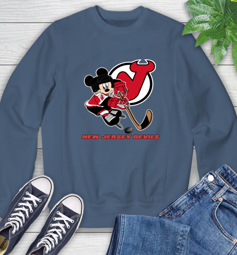 NHL New Jersey Devils Mickey Mouse Disney Hockey T Shirt Sweatshirt 7
