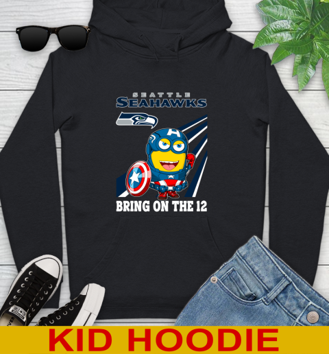 NFL Football Seattle Seahawks Captain America Marvel Avengers Minion Shirt Youth Hoodie