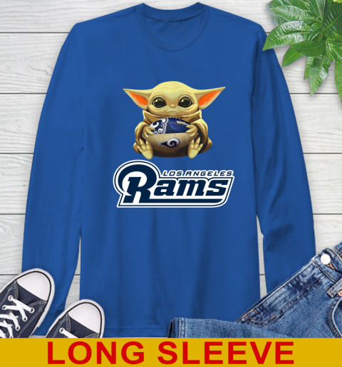 NFL Football Los Angeles Rams Baby Yoda Star Wars Shirt Long Sleeve T-Shirt 9