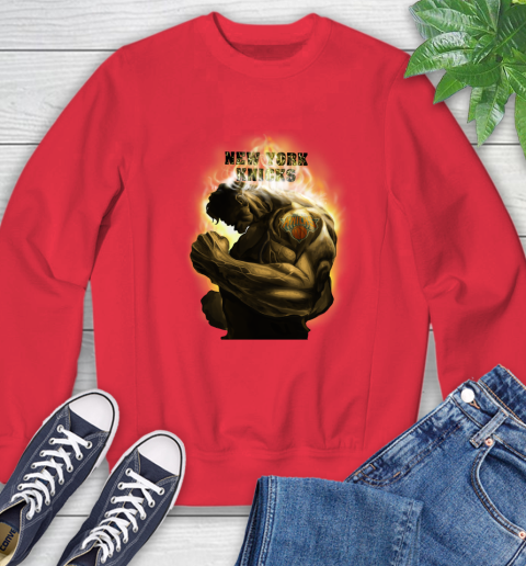 New York Knicks NBA Basketball Hulk Marvel Avengers Sports Sweatshirt 10