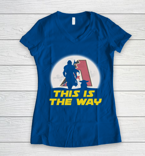 Arizona Diamondbacks MLB Baseball Star Wars Yoda And Mandalorian This Is The Way Women's V-Neck T-Shirt 7