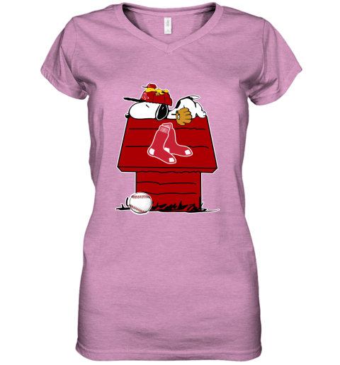 Buffalo Bills NFL Football Snoopy Woodstock The Peanuts Movie Women's V-Neck  T-Shirt