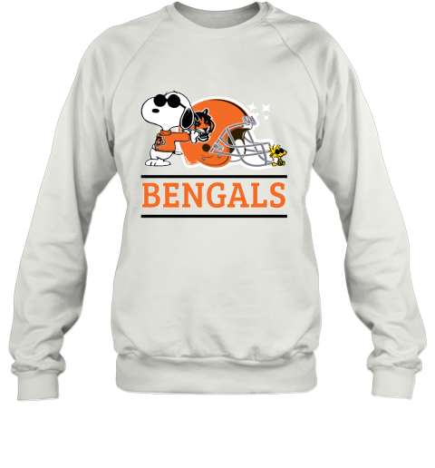 The Cincinnati Bengals Joe Cool And Woodstock Snoopy Mashup Sweatshirt