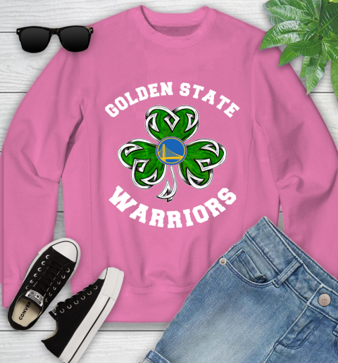 NBA Golden State Warriors Three Leaf Clover St Patrick's Day Basketball Sports Youth Sweatshirt 6