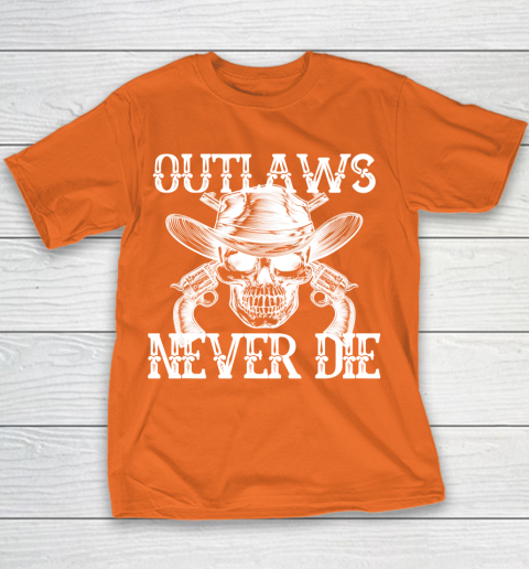 Outlaws Never Die shirt skull biker Youth T-Shirt 4
