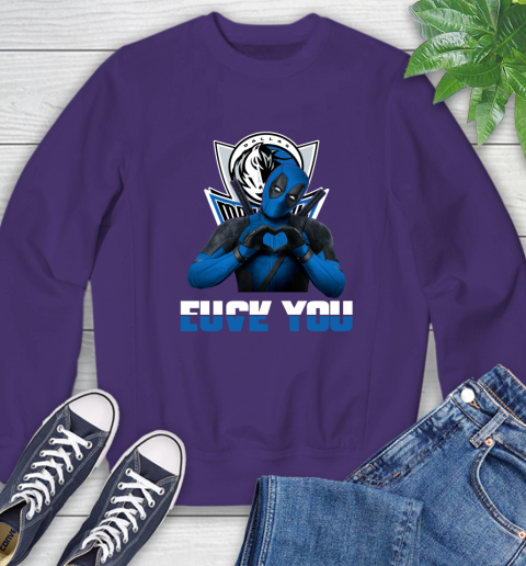 NBA Dallas Mavericks Deadpool Love You Fuck You Basketball Sports Sweatshirt 4