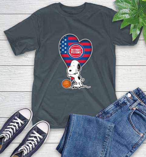 Detroit Pistons NBA Basketball The Peanuts Movie Adorable Snoopy T-Shirt 9