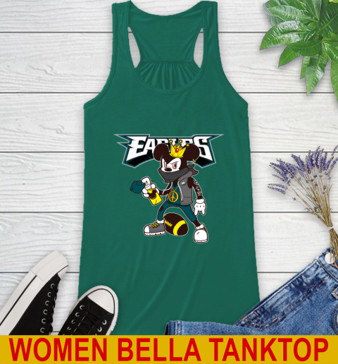 Philadelphia Eagles NFL Football Mickey Peace Sign Sports Racerback Tank 7