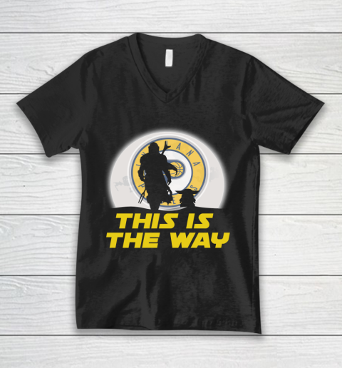 Indiana Pacers NBA Basketball Star Wars Yoda And Mandalorian This Is The Way V-Neck T-Shirt