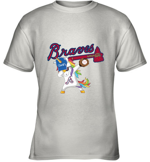 Hip Hop Dabbing Unicorn Flippin Love Atlanta Braves Youth T-Shirt