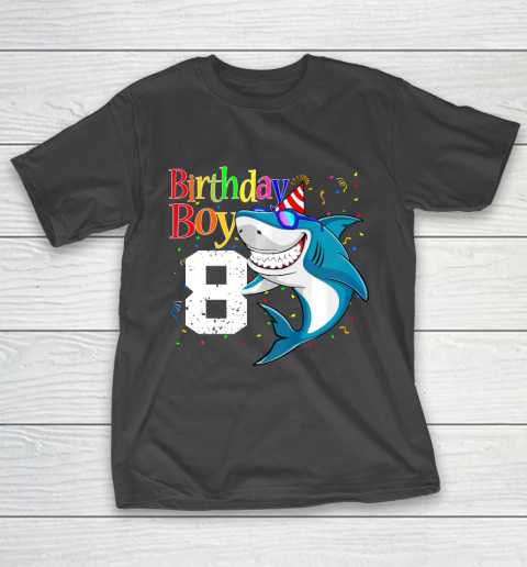 Kids Shark 8th Birthday T Shirt Boys Birthday Shark 8 Gift Tee Kids Shark 8th Birthday T Shirt Boys Birthday Shark 8 Gift Tee