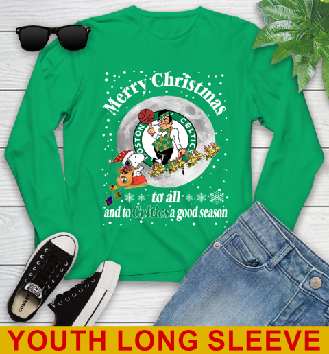 Boston Celtics Merry Christmas To All And To Celtics A Good Season NBA Basketball Sports Youth Long Sleeve 7