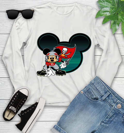 NFL Tampa Bay Buccaneers Mickey Mouse Disney Football T Shirt Youth Long Sleeve 12