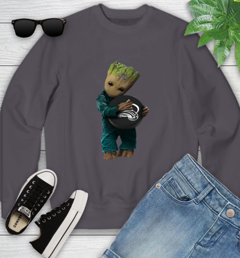 NHL Groot Guardians Of The Galaxy Hockey Sports Colorado Avalanche Youth Sweatshirt 6