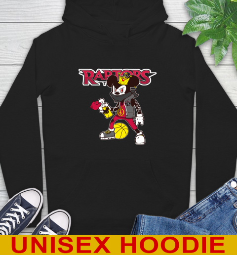 Toronto Raptors NBA Basketball Mickey Peace Sign Sports Hoodie 2