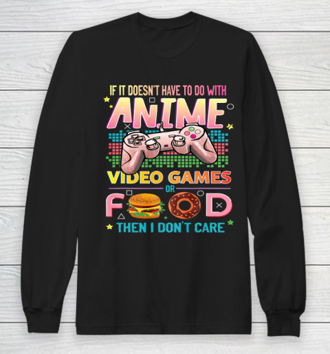 Anime Video Games Food Anime Lovers Gifts Idea Girls Boys Long Sleeve T-Shirt