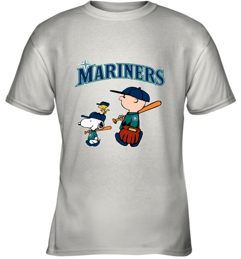 Seatlle Mariners Let's Play Baseball Together Snoopy MLB Youth T-Shirt