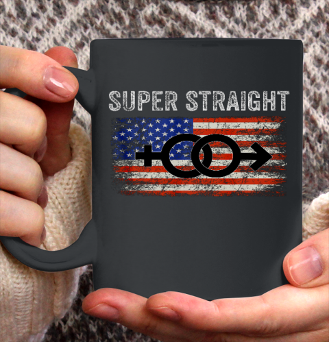 Vintage Us Flag Gender Identity Super Straight Identity Ceramic Mug 11oz 2